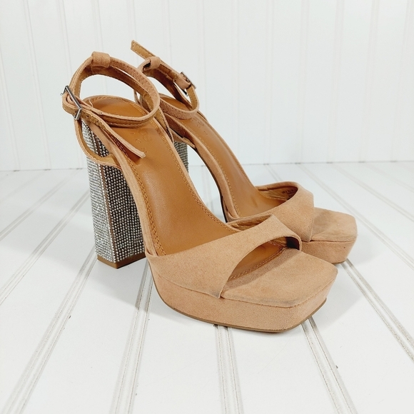 Asos Design Noun Platform Barely There Embellished Heeled Sandals F781 - Picture 4 of 12